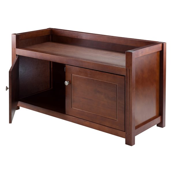 Winsome Wood Charleston Modern Walnut Storage Bench