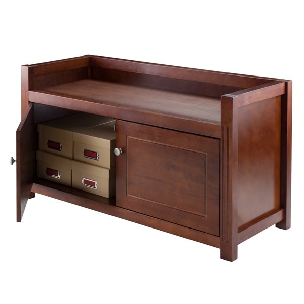 Winsome Wood Charleston Modern Walnut Storage Bench