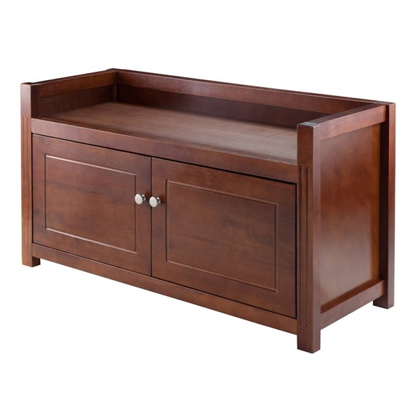 Winsome Wood Charleston Modern Walnut Storage Bench