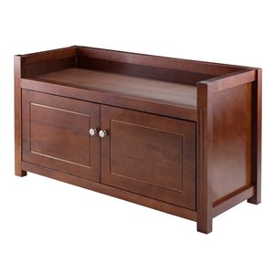 Winsome Wood Charleston Modern Walnut Storage Bench