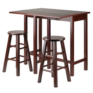 Winsome Wood Fiona 3-Piece High Round Table with Ladder Back Stool
