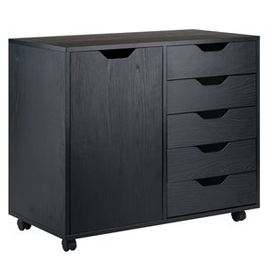Winsome Wood Halifax Black 5-drawer File Cabinet