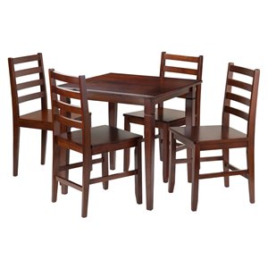 Winsome Wood Egan 5-Piece Breakfast Table with 2 Baskets and 2 Swivel Stools