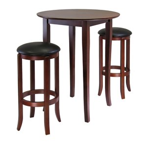 Winsome Wood Egan 5-Piece Table with 2-24-in Round Cushion Stools and Baskets
