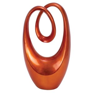 Grayson Lane Swirl Contemporary Sculpture - Red - Poly Stone - 20-in X 11-in