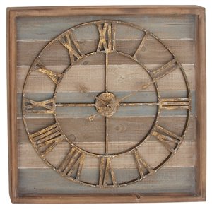 Grayson Lane Analog 30-in x 30-in Brown Square Wall Standard Clock