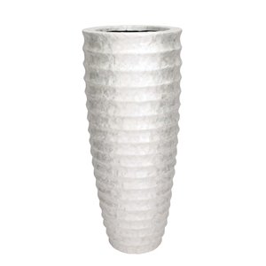 Grayson Lane Coastal Vase - White Poly Stone - 48-in X 20-in