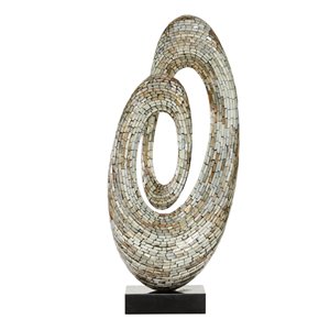 Grayson Lane Abstract Sculpture- Grey Mother of Pearl - 29-in X 12-in