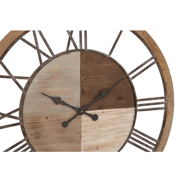 Grayson Lane Analog 36-in x 36-in Brown Round Wall Standard Clock