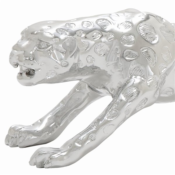 CosmoLiving by Leopard Cosmopolitan Sculpture - Silver Poly Stone - 5-in X 22-in