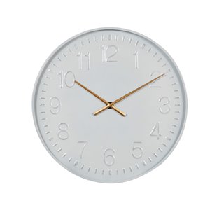 Grayson Lane Analog 24-in x 24-in White Round Wall Standard Clock