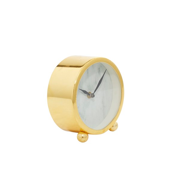 Grayson Lane Analog 5-in x 5-in Gold Round Tabletop Standard Clock