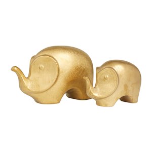 Grayson Lane Set of 2 7-in x 9-in Glam Sculptures - Gold Stoneware