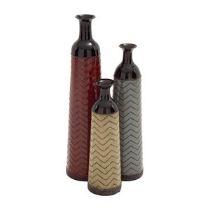 Grayson Lane Set of 3 32-in , 27-in , 22-in Traditional Vase - Multi Coloured - Metal