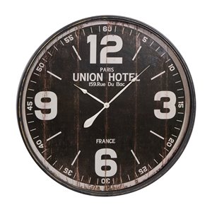 Grayson Lane Analog 35-in x 35-in Black Round Wall Standard Clock