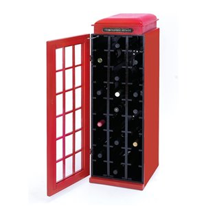 Grayson Lane 27-Bottle Red Wood Vintage Wine Cabinet Holder