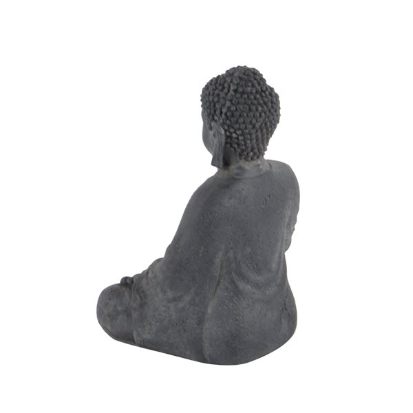 CosmoLiving by Cosmopolitan Bohemian Sculpture- Grey Ceramic Buddha  - 12-in X 8-in