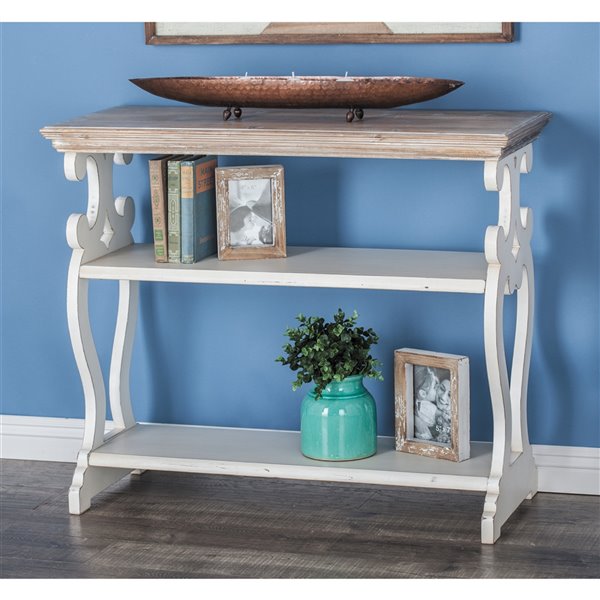 Grayson Lane 32-in x 38-in Wood Farmhouse Console Table