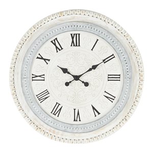 Grayson Lane Analog 22-in x 22-in White Round Wall Standard Clock