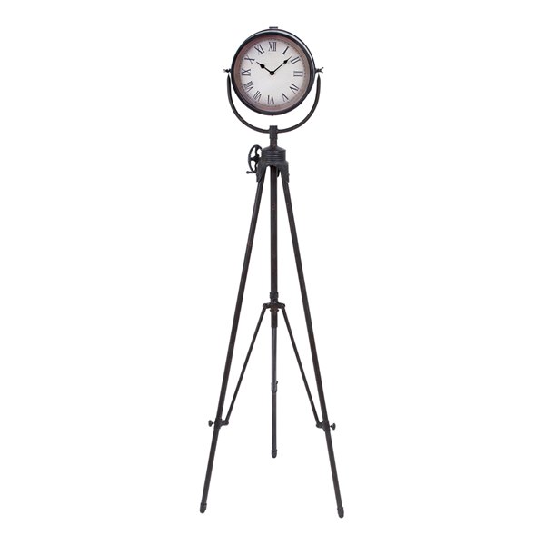 Grayson Lane Analog 57-in x 17-in Black Round Tabletop Standard Clock