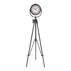 Grayson Lane Analog 57-in x 17-in Black Round Tabletop Standard Clock