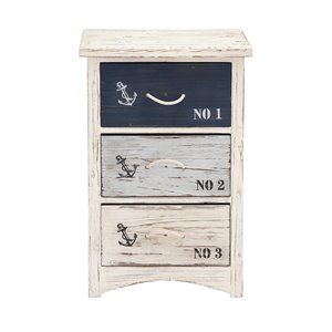 Grayson Lane Coastal White 3-Drawer Accent Chest