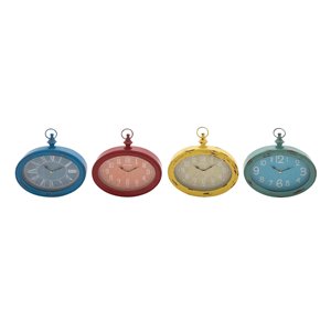 Grayson Lane Multiple Colours Analogue Oval Wall Standard Clock - Set of 4