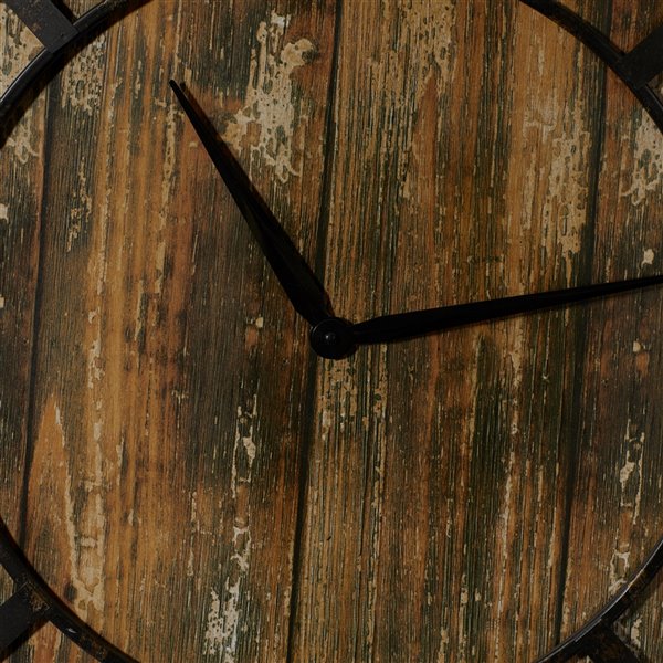 Grayson Lane Brown Analogue Round Wall Clock