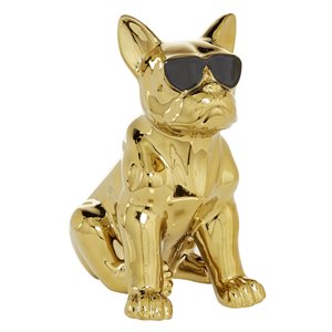 Grayson Lane 12-in x 6-in Glam Sculpture Gold Ceramic Dog