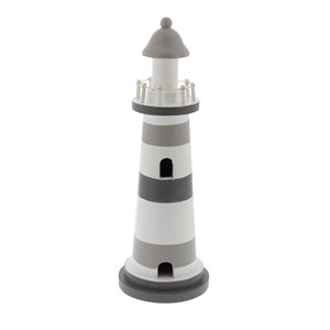 Grayson Lane 13-in x 4-in Coastal Sculpture Grey Wood Lighthouse