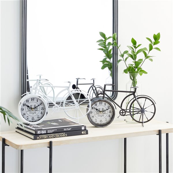 Grayson Lane Black and White Analogue Novelty Tabletop Standard Clock - Set of 2