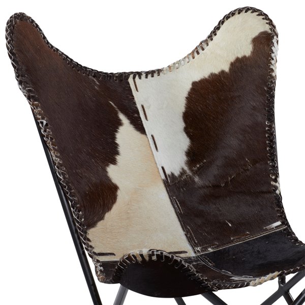 Grayson Lane Rustic Dark Brown and Cream Butterfly Chair