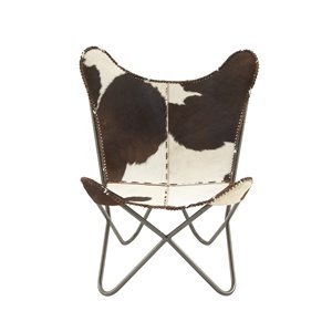 Grayson Lane Rustic Dark Brown and Cream Butterfly Chair