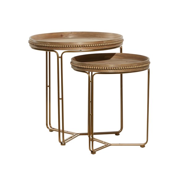 Grayson Lane 2-Piece Brown Wood Accent Table Set