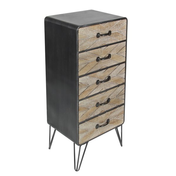 Grayson Lane Brown Metal 5-Drawer Accent Chest 366826 | RONA