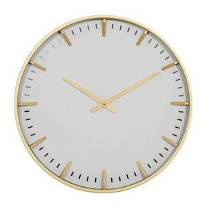 CosmoLiving by Cosmopolitan Cream White Analogue Round Wall Standard Clock