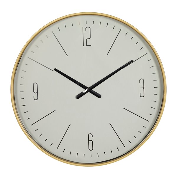 Grayson Lane White Analogue Round Wall Standard Clock