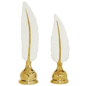 Grayson Lane Gold Glam Birds Sculpture Porcelain - Set of 2