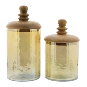Grayson Lane Glam Decorative Jar Gold Glass - Set of 2