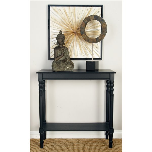 Grayson Lane 32-in x 32-in Wood Rustic Console Table - Black