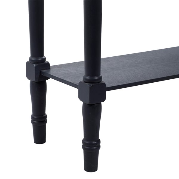 Grayson Lane 32-in x 32-in Wood Rustic Console Table - Black
