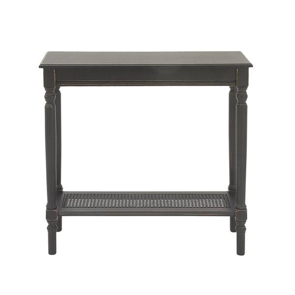 Grayson Lane 32-in x 31-in Wood Vintage Console Table - Black