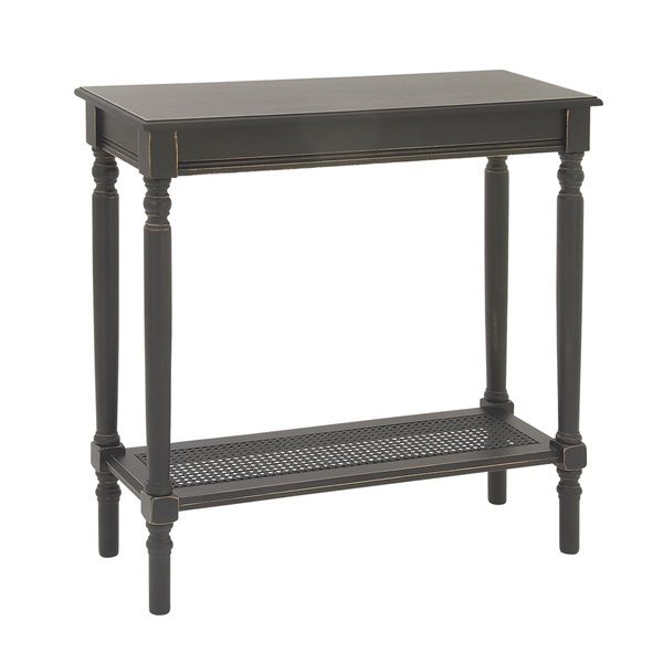 Grayson Lane 32-in x 31-in Wood Vintage Console Table - Black