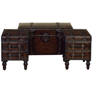 Grayson Lane 36-in x 16-in Traditional Storage Bench - Brown Wood