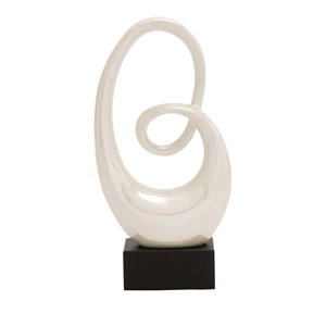 Grayson Lane 21-in x 10-in Modern Sculpture White Porcelain Abstract