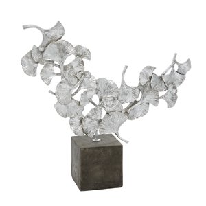 Grayson Lane 18-in x 17-in Contemporary Sculpture Silver Polystone
