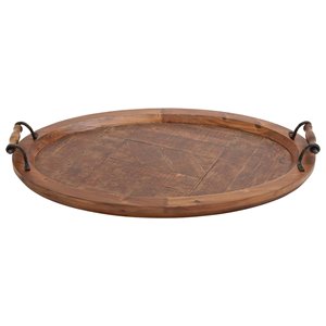 Grayson Lane 4-in x 29-in x 19-in Rustic Tray Natural Brown Wood
