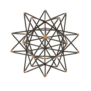 Grayson Lane 7-in x 7-in Modern Sculpture Black Metal Geometric