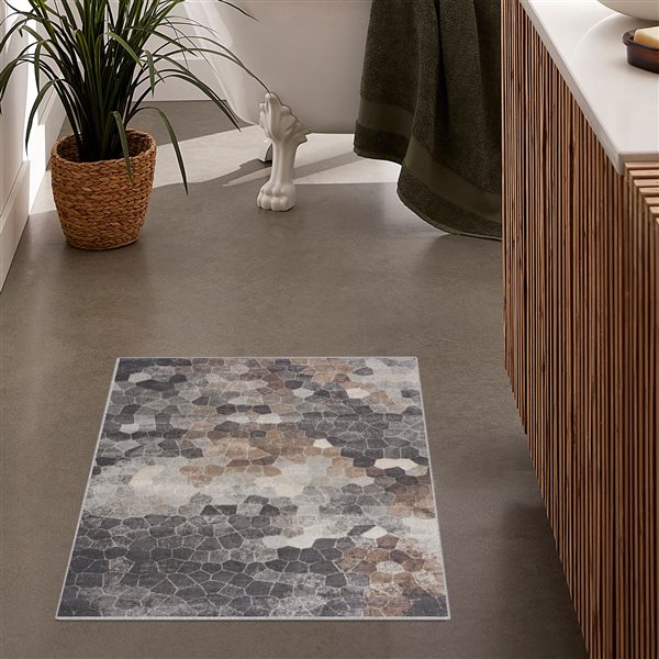 Rug Branch Contemporary Geometric  Grey Beige Indoor Area Rug - 8x10