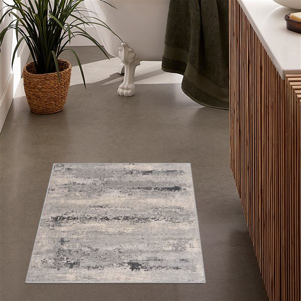 Rug Branch Contemporary Abstract  Grey Beige Indoor Area Rug - 4x6